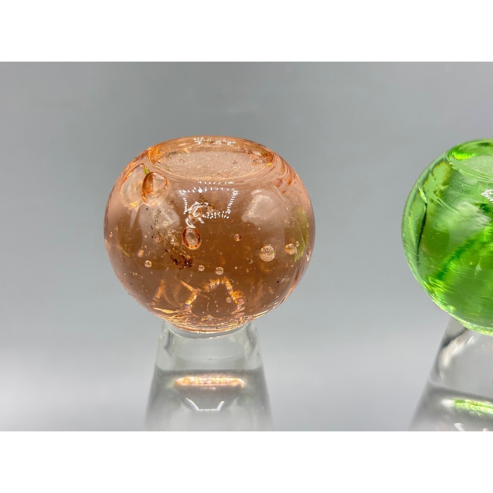 Vintage Bubble Base Cordial Shot Glasses Set of‎ 4 Multi Color Hand Blown - Picture 11 of 12